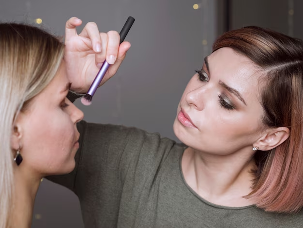 Comparison of makeup with mascara before and after fake lashes
